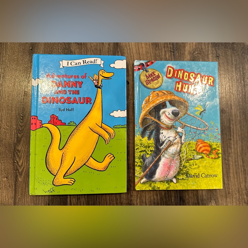 Book Lot of 2 Hard Cover Children’s Books, Dinosaur Hunt & Danny the Dinosaur